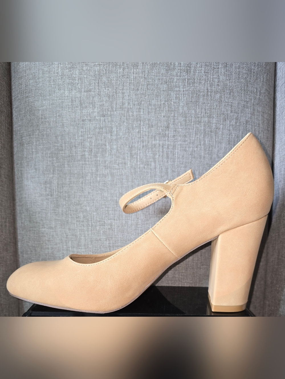 Skippy By J. Adams-Mary Jane Block Heel Pumps In Natural Nubuck - Picture 7 of 14